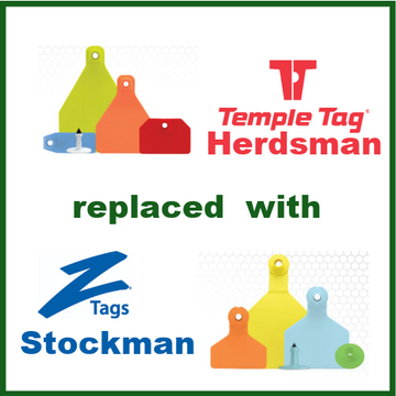 Z Tag Stockman 2 Piece Ear Tag Replaces the Temple Herdsman Ear Tag