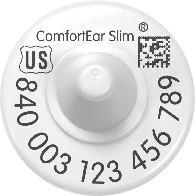 Z-Tag EID ComfortEar Slim RFID USDA 840 HDX Buttons - Tamperproof - Loose Bag (25/bag)