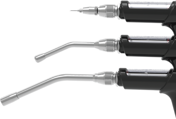 Datamars Syringe Simcro Drencher Oral & Pour-On Metal Injector - 20mL Variable Dose - with 4" Sheep & 6" Cattle Nozzle