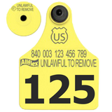 Allflex Global Large Numbered 1 Side Tag With Button - Tamperproof - USDA 840 Visual