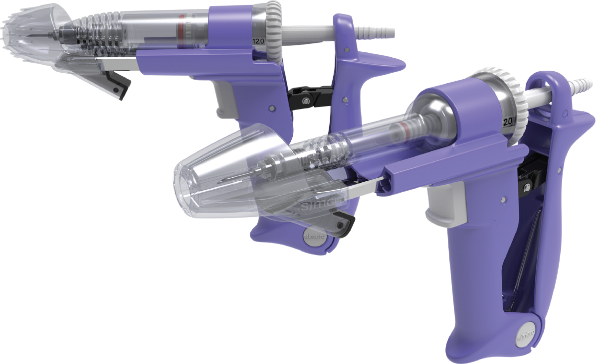 Datamars Syringe Simcro Tube Fed Sekurus Injector - Selectable Dose - with Small/Medium/Large Draw-Off Cap