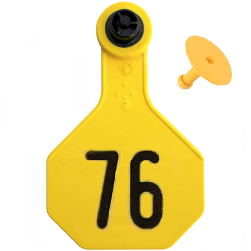 Y-Tex AA Large 4* Numbered 1 Side Tag With Button - Tamperproof