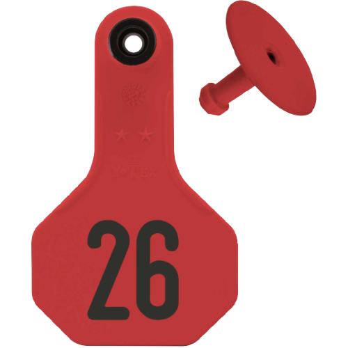 Y-Tex AA Small 2* Numbered 1 Side Tag With Button