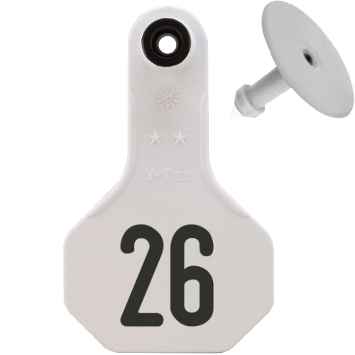 Y-Tex AA Small 2* Numbered 1 Side Tag With Button