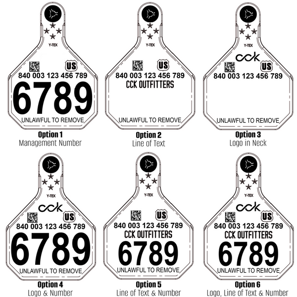 Y-Tex AA Medium 3* Custom 2 Sides Tag With Button - Tamperproof - Matched Set - FDX