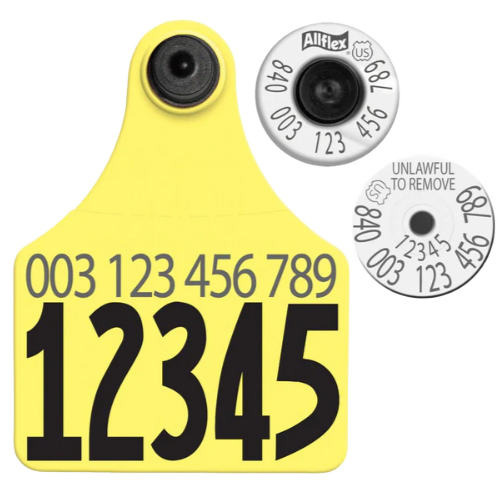 Allflex Global Maxi Numbered 1 Side Tag With Button - Tamperproof - Matched Set - HDX