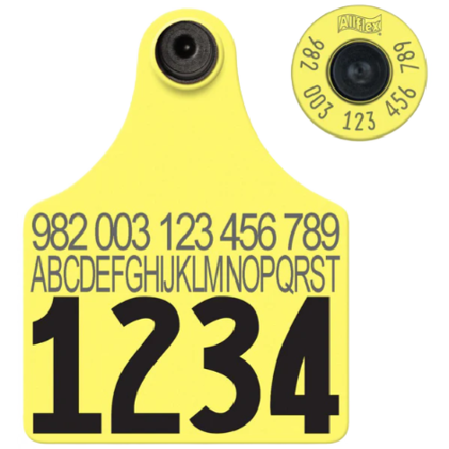 Allflex Global Maxi Custom 1 Side Tag With Button - Tamperproof - Matched Set - FDX