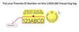 Allflex Integra Hog Male Premised ID Number Custom Tag With Round - Tamperproof - USDA 840 Visual