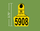 Ultra High Frequency UHF Numbered 1 Side Panel Tag With Button