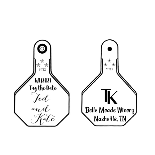 Y-TEX Medium Save the Date Tag Custom both sides