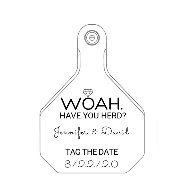 Y-TEX Medium Save the Date Tag Custom both sides