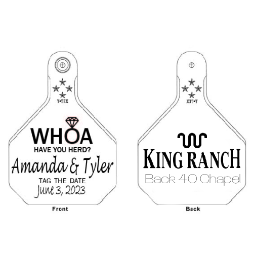 Y-TEX Large Save the Date Tag Customized on Both Sides